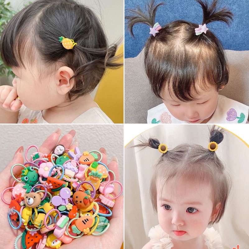 Dây Cột Tóc Cao Su Kiểu Hàn Quốc Dễ Thương Cho Bé Gái