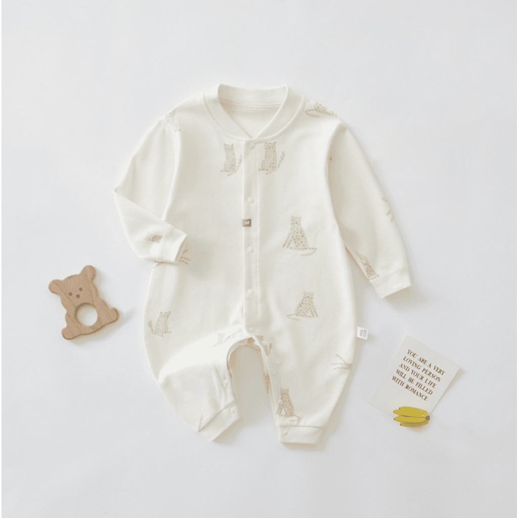 Bodysuit CAO CẤP Cho Bé 100% Cotton Hoạ Tiết Con Báo