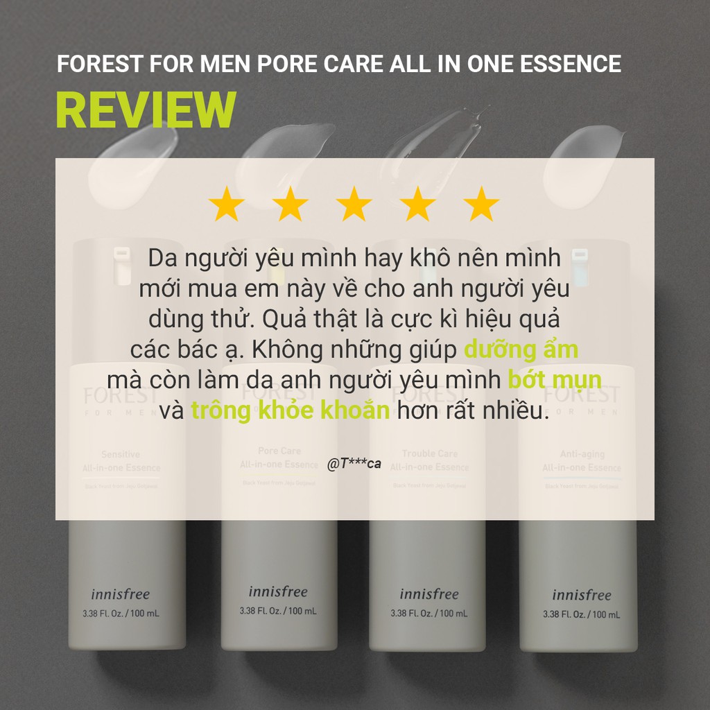 Tinh chất chăm sóc lỗ chân lông cho nam innisfree Forest For Men Pore Care All-in-one Essence 100ml