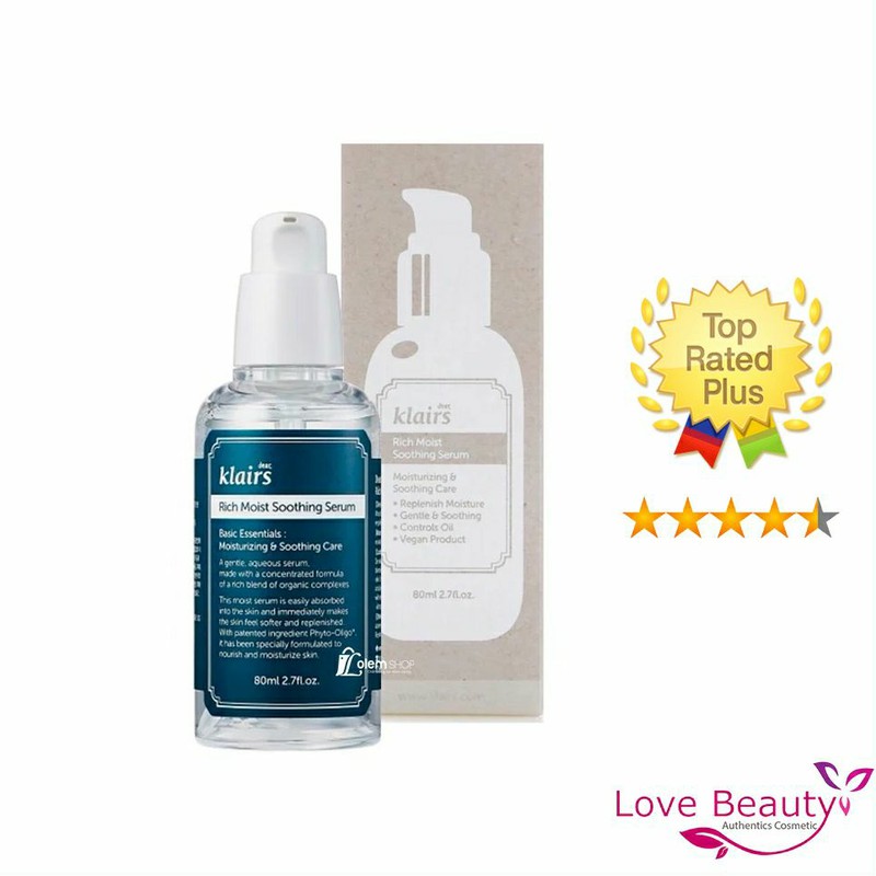 Tinh Chất Dưỡng Da Klairs Rich Moist Soothing Serum 80ml