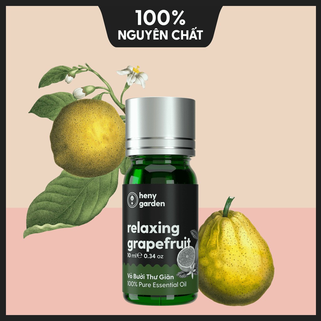 Tinh Dầu Bưởi (Chua Nhẹ) Organic Thiên Nhiên Nguyên Chất Đậm Đặc Xông Thơm Phòng, Làm Nến Thơm HENY GARDEN