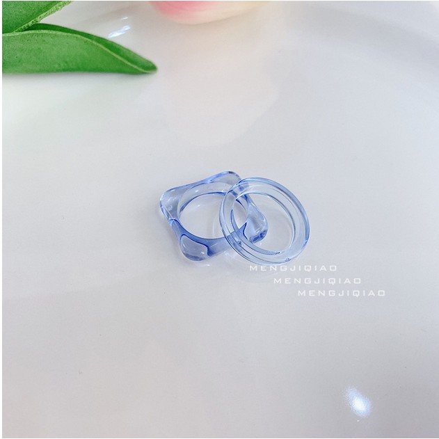 Set 2 Nhẫn Họa Tiết Hình Học Thời Trang Cho Nữ
