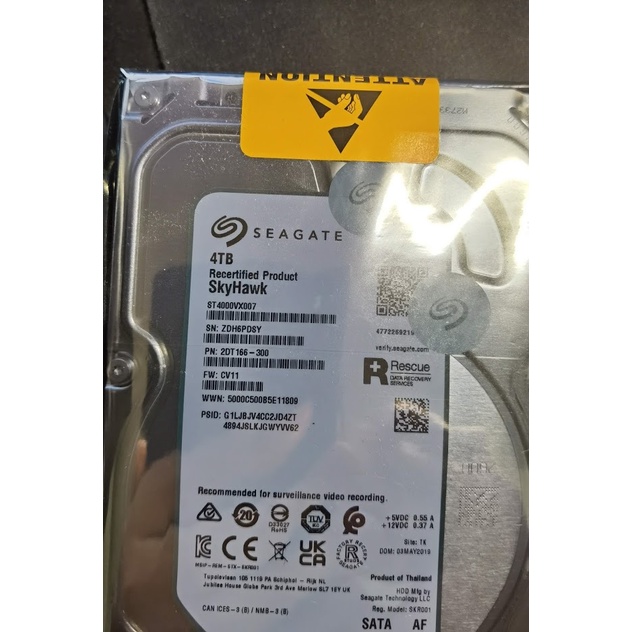 Ổ cứng HDD Seagate Skyhawk 4TB bảo hành chính hãng, nguyên seal.