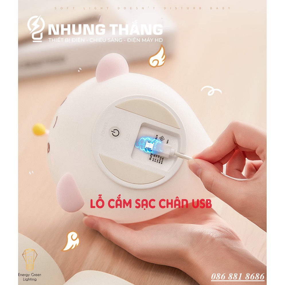 Đèn Ngủ Hình Cá Đèn Dầu Dễ Thương WH-A22 - Thay Đổi Màu Sắc Tùy Thích - Silicon Mềm Mại Siêu Bền-Pin Sạc Tích Điện