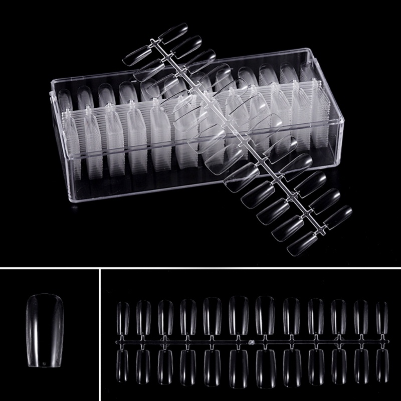 Set 504 Móng Tay Giả Che Phủ Toàn Diện Trong Suốt Dùng Trang Trí Nhà Cửa / Salon