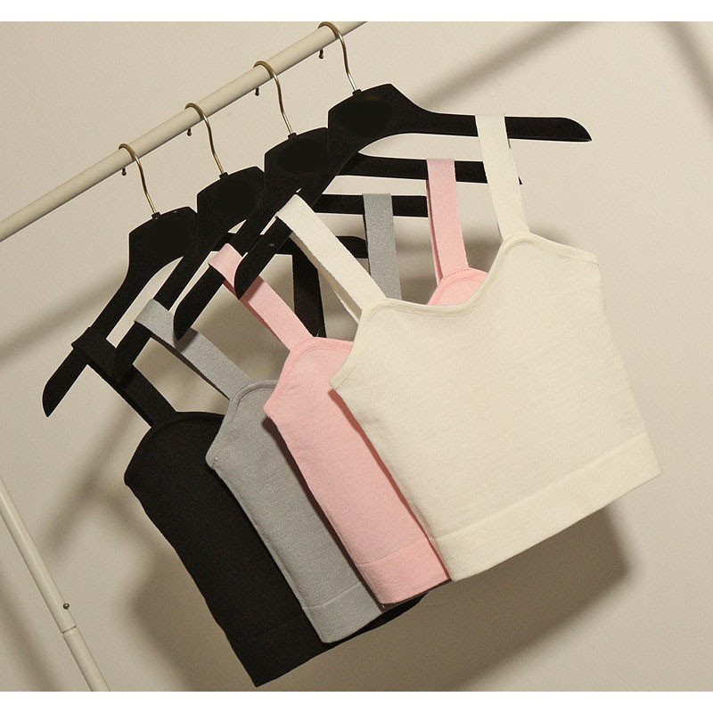 [Mã FAMAYWA giảm 10K đơn 50K] Áo hai dây lửng màu trơn điệu đà và quyến rũ cho nữ