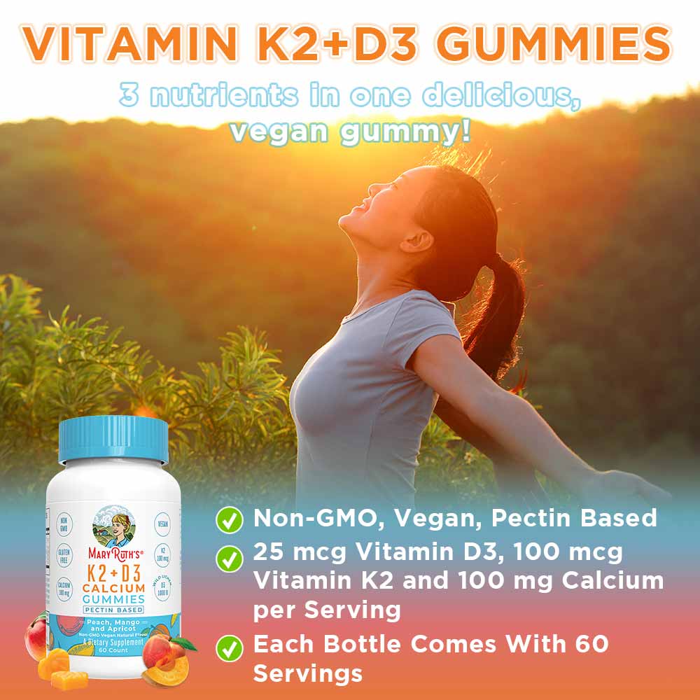 Kẹo Dẻo Bổ Sung K2, D3 và Canxi MaryRuth's 60 viên