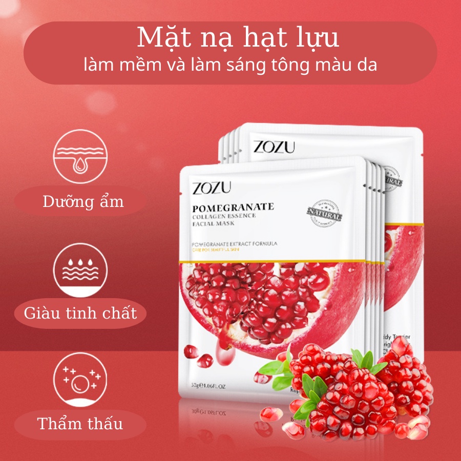 [MN 001] Mặt nạ giấy ZOZU giúp da trắng sáng, căng bóng, mask chiết xuất từ thiên nhiên, mặt nạ dưỡng ẩm, giảm nhờn | BigBuy360 - bigbuy360.vn