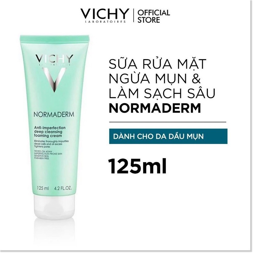 [Mã chiết khấu giảm giá sỉ mỹ phẩm chính hãng] Bộ Sản Phẩm Vichy Làm Sạch & Chống Nắng Da Dầu Mụn 3 Món