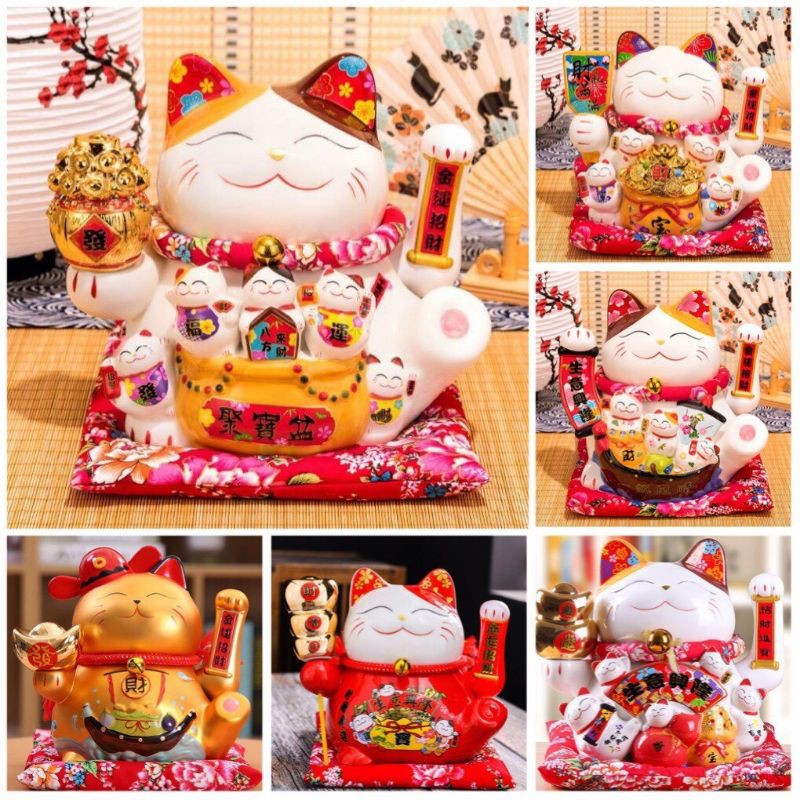 Mèo thần tài vẫy tay gốm sứ. cao 38cm giá rẻ nhất thị trường