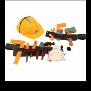 Bộ Đồ Chơi Nón Bảo Hộ & Dụng Cụ Sửa Chữa Có Dây Đeo Túi Lưới
