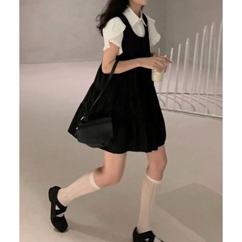 Bộ Đầm Hai Dây Màu Trắng Thời Trang Mùa Hè 2022 Dễ Thương Cho Nữ