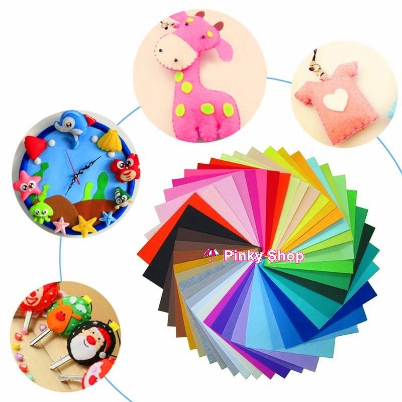 Vải nỉ cứng 30cm x 30cm 60 màu sắc dùng làm handmade mầm non, làm các sản phẩm thủ công DIY Pinky Shop
