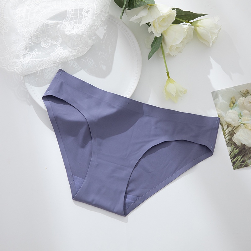 Quần Lót cotton Lụa Lạnh Không Đường May Lưng Thấp Thoáng Khí Kháng Khuẩn Dễ Thương Cho Nữ