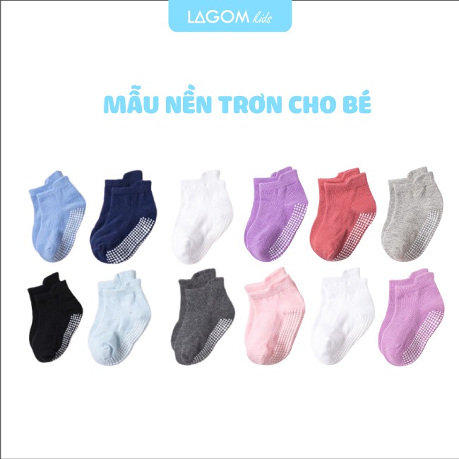 [Combo 6 đôi] Tất trẻ em cao cấp kẻ sọc cotton từ 1-3-5 tuổi | Tất chống trượt cho bé trai &amp; bé gái ngắn cổ mềm mịn