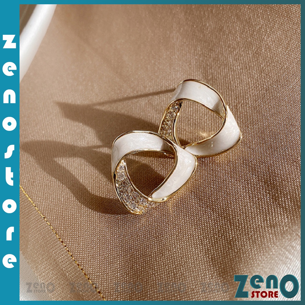 Khuyên tai ZenO bạc Ý KT09 phong cách Hàn Quốc, bông tai bạc S925