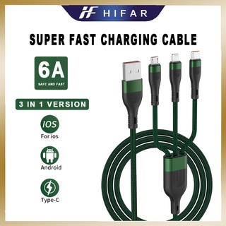 Dây cáp sạc nhanh micro/type-c/ip6a 3 trong 1