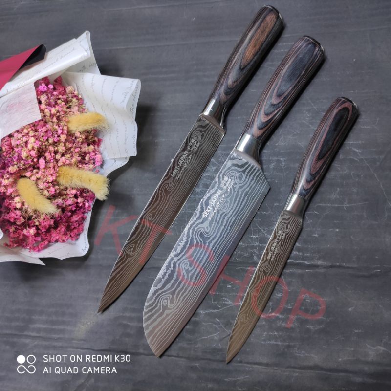 BỘ DAO 4 MÓN VÂN HOA- SEKI JAPAN