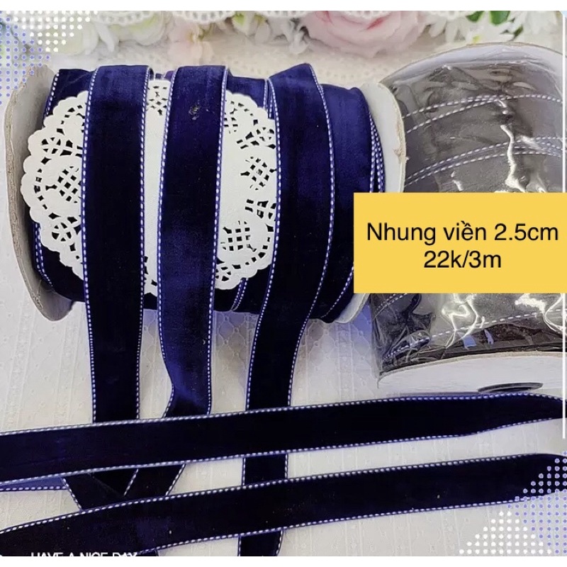 3m ruy băng nhung rộng 2.5cm