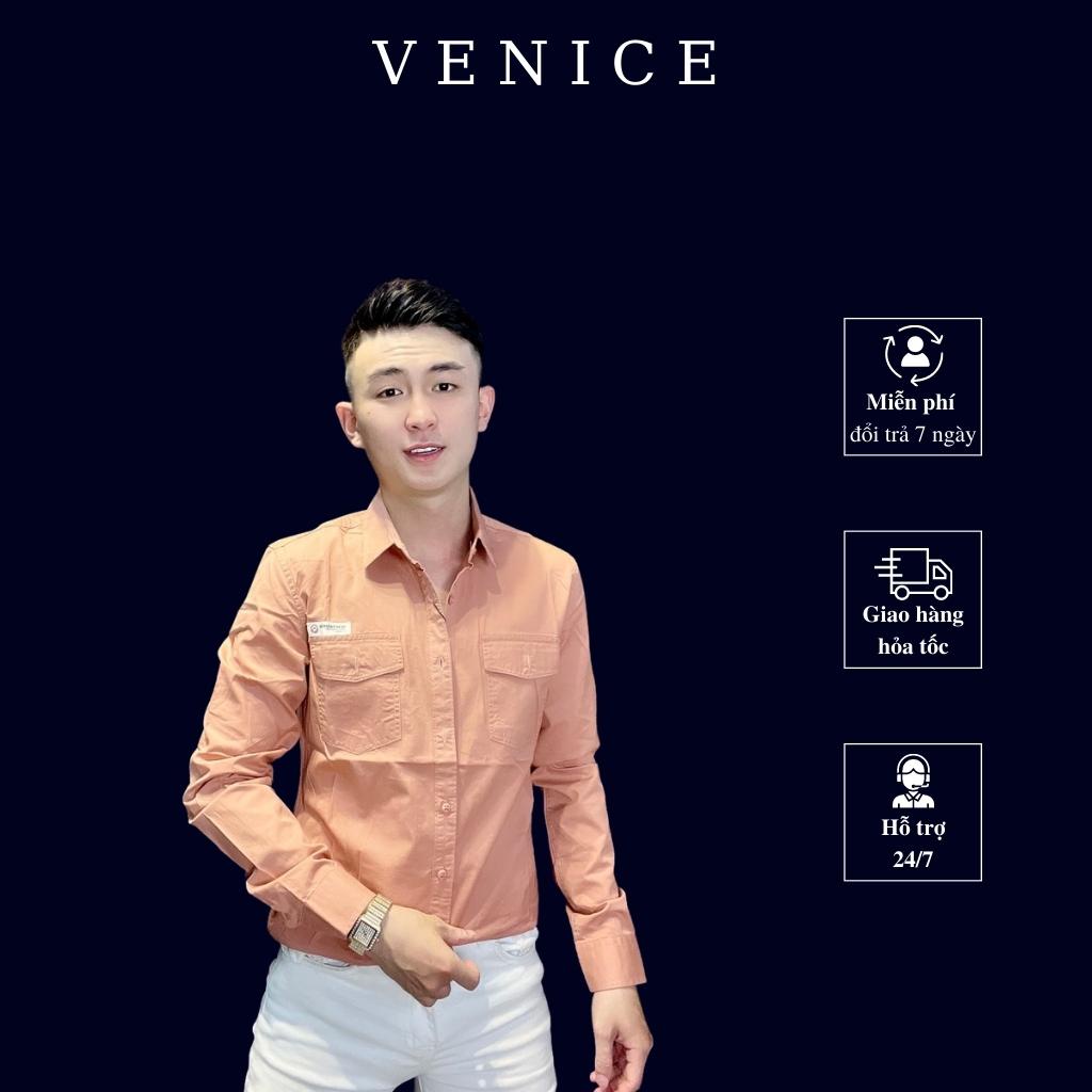 Áo sơ mi nam cao cấp VENICE thời trang, chất Kaki Hàn mềm mịn, thoải mái, năng động.