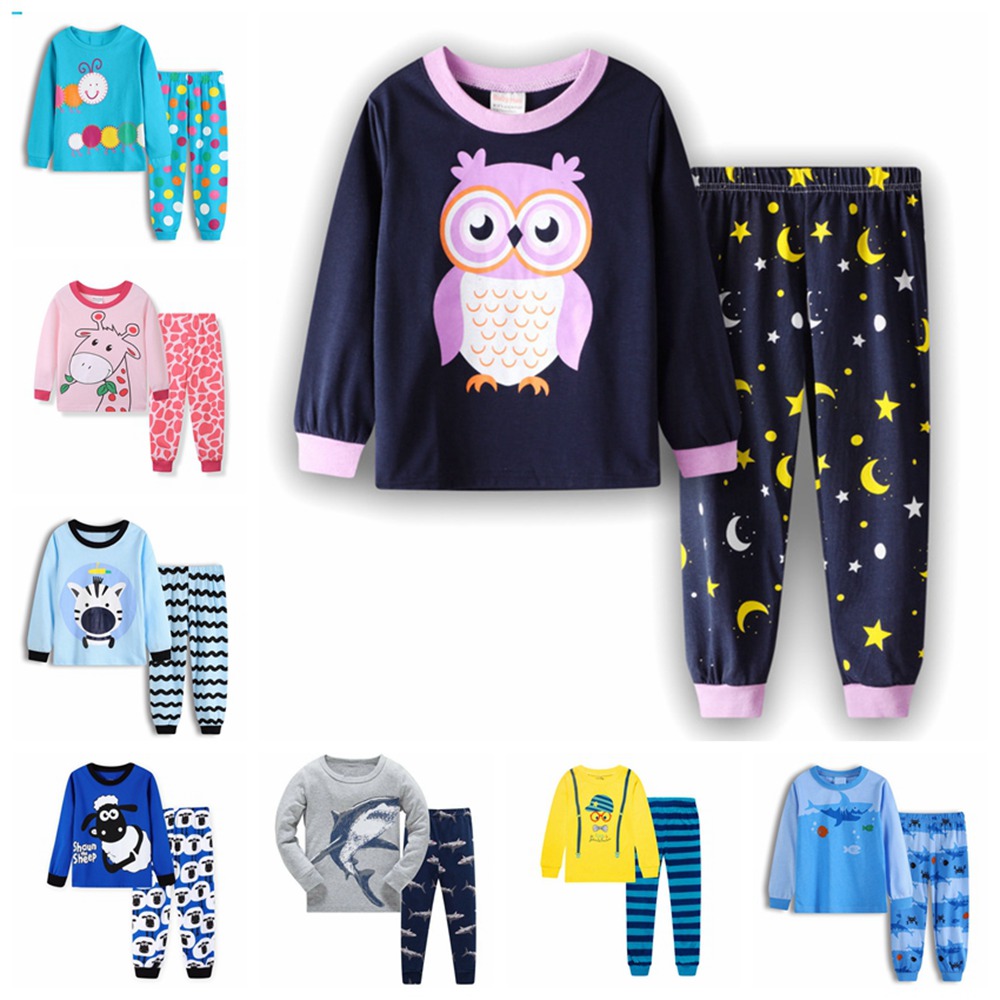 Bộ Đồ Ngủ Pijama 2 Món In Hình Động Vật Dễ Thương Cho Bé