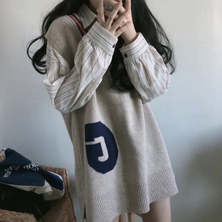 Set áo gile len và sơmi
