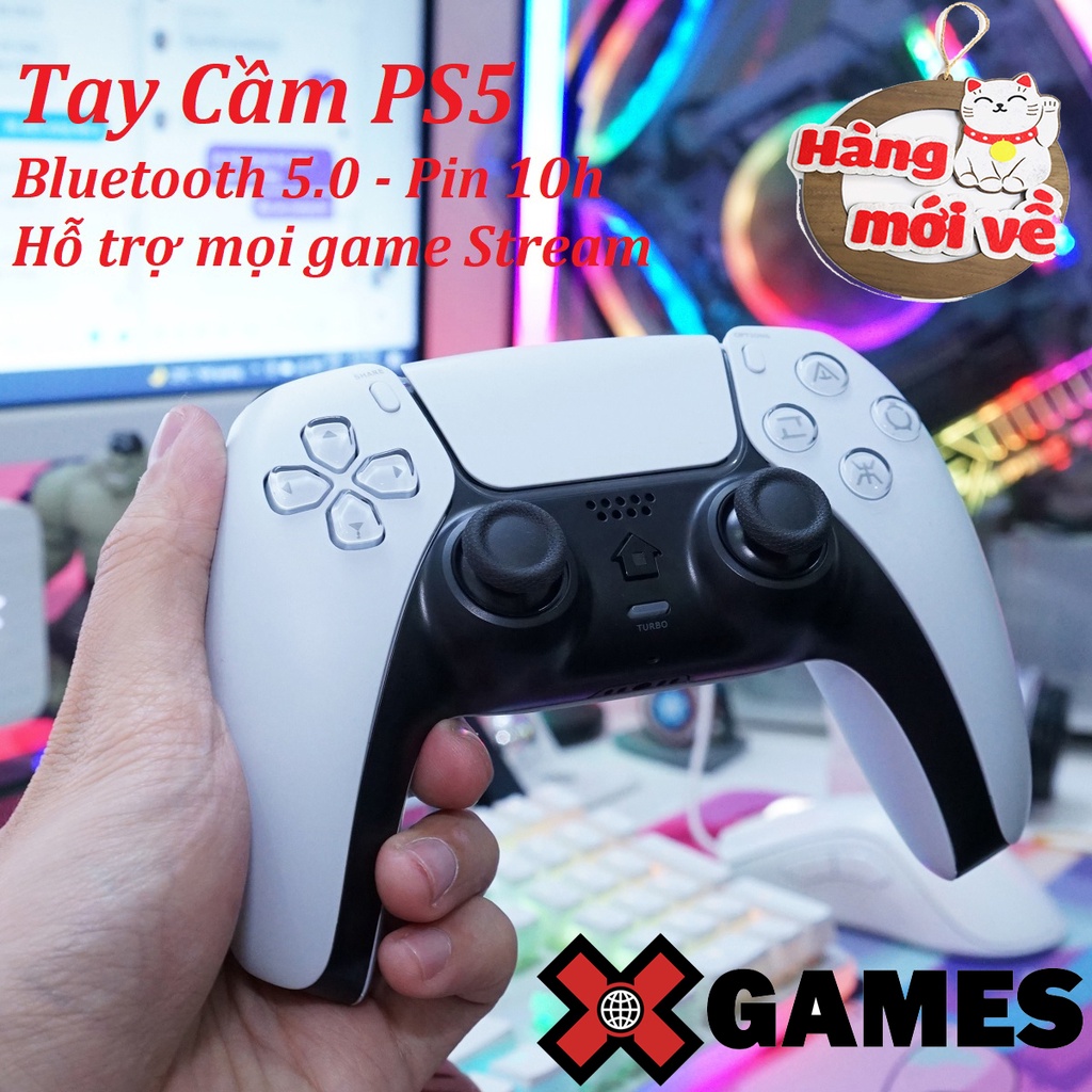 Tay cầm chơi game PS5 🎮Bluetooth Không Dây Cho PC/ PS4 / PS5 Ios 15.5/ Android Dualshock4 pin 800mha, rung cực mạnh