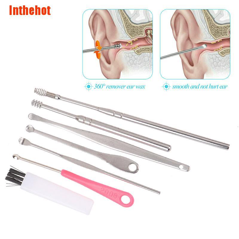 Set 7 Dụng Cụ Lấy Ráy Tai Bằng Inox Chất Lượng Cao