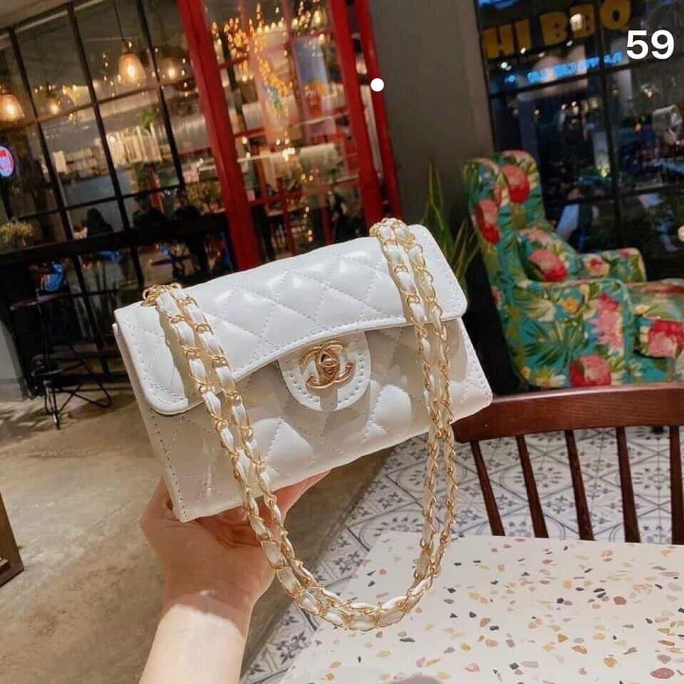 Túi đeo vai, đeo chéo nữ dây xích phối ô trám siêu sang chảnh