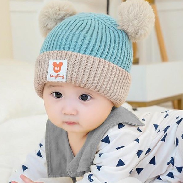 Mũ Len Cho Bé Kèm Khăn Quàng Cổ 0-2 Tuổi M16