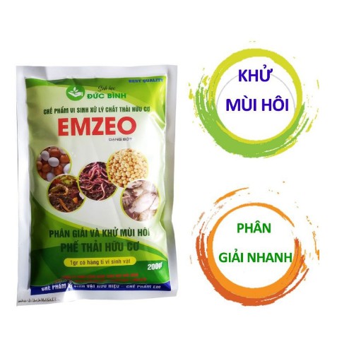 5 GÓI MEN VI SINH EMZEO KHỬ MÙI HÔI PHÂN CÁ, Ủ ĐẬU TƯƠNG, RÁC THẢI