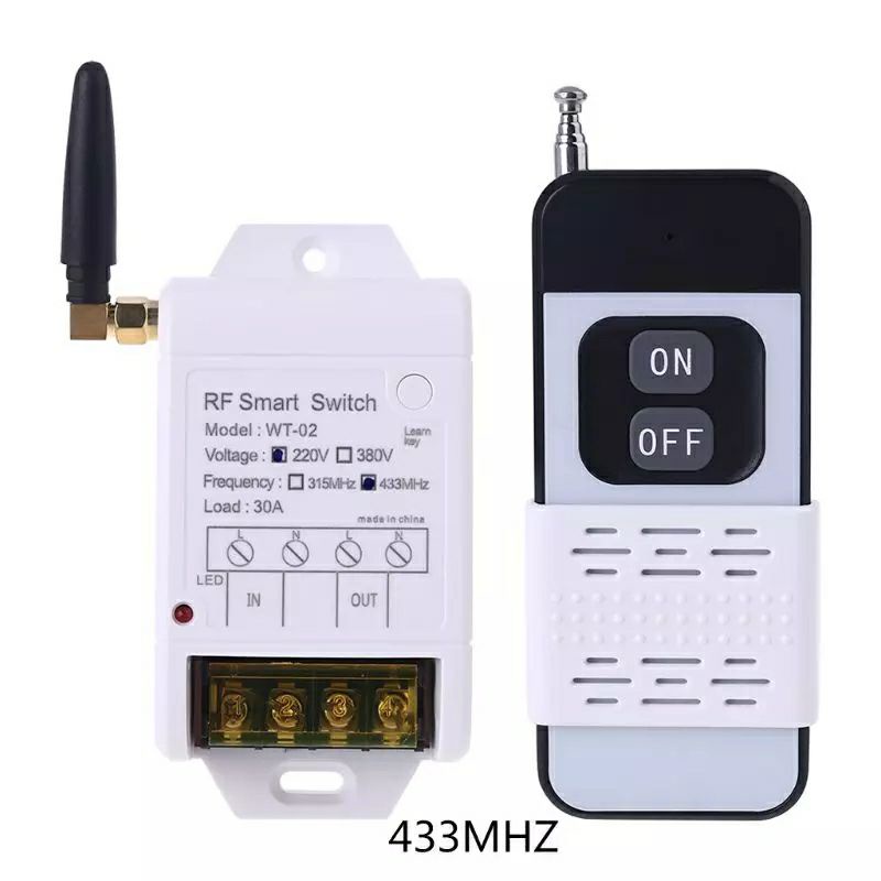 Bộ công tắc điều khiển từ xa Tuya 220v-30A, phủ sóng 2000m