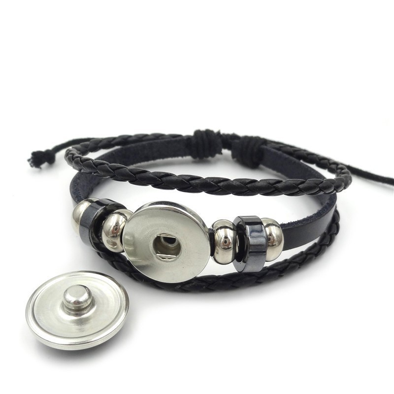Vòng tay da nhiều lớp đính hạt và biểu tượng 12 cung hoàng đạo -VT05