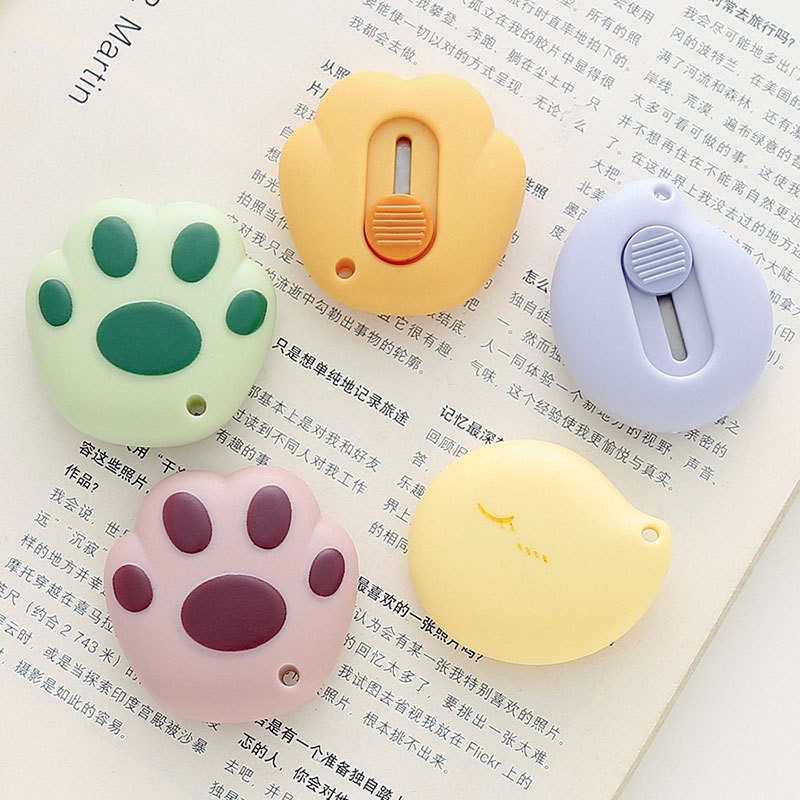 Dao rọc giấy mini cute Dao dọc giấy hình dấu chân mèo dễ thương Tiệm Ốc Sột