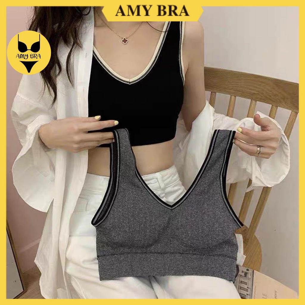 Áo Bra Tập Gym Thể Thao - Áo Lót Nữ Cực Xinh - Bra Nữ Mút Mỏng, Chất Cotton Dày Dặn AMYBRA B2.0