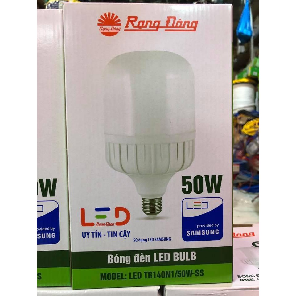 Bóng đèn Led Bulb Trụ Rạng Đông TR140N1/50W-SS (Trắng) Đui E27 tiết kiệm điện Bảo vệ mắt Siêu Sáng Tuổi thọ 15000 giờ