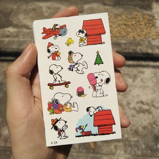 Dự phòng V16-30 Hình xăm dán chó Snoopy màu mè mẫu mới 4K 5K