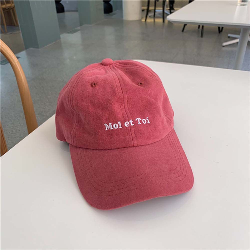 Nón lưỡi trai thêu chữ đơn giản phong cách hip hop Hàn Quốc vào mùa hè