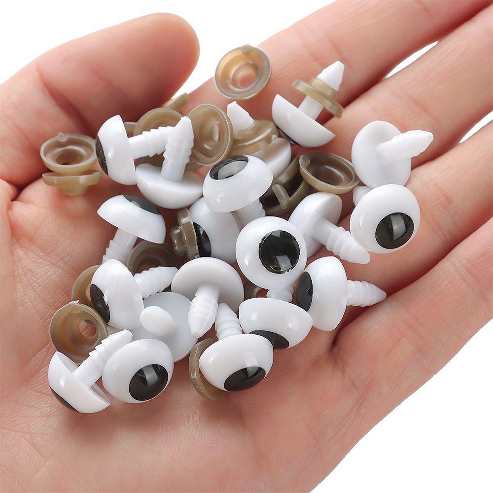 Set 20 / 10 Cặp Mắt Nhựa Trắng / Đen Cho Búp Bê BJD DIY