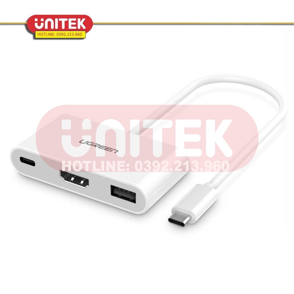 Cáp chuyển USB Type-C sang HDMI, USB 3.0 và USB Type-C Ugreen 30377