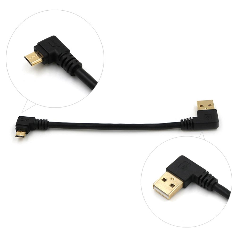 Dây cáp sạc nhanh đầu đôi 90 độ 15cm micro USB dành cho Android P9Q2