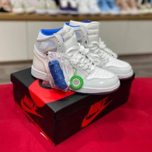 ✔️Giày Sneaker Jordan 1 Zoom Bạc Bóng Đế 2 Màu Fullbox✔️