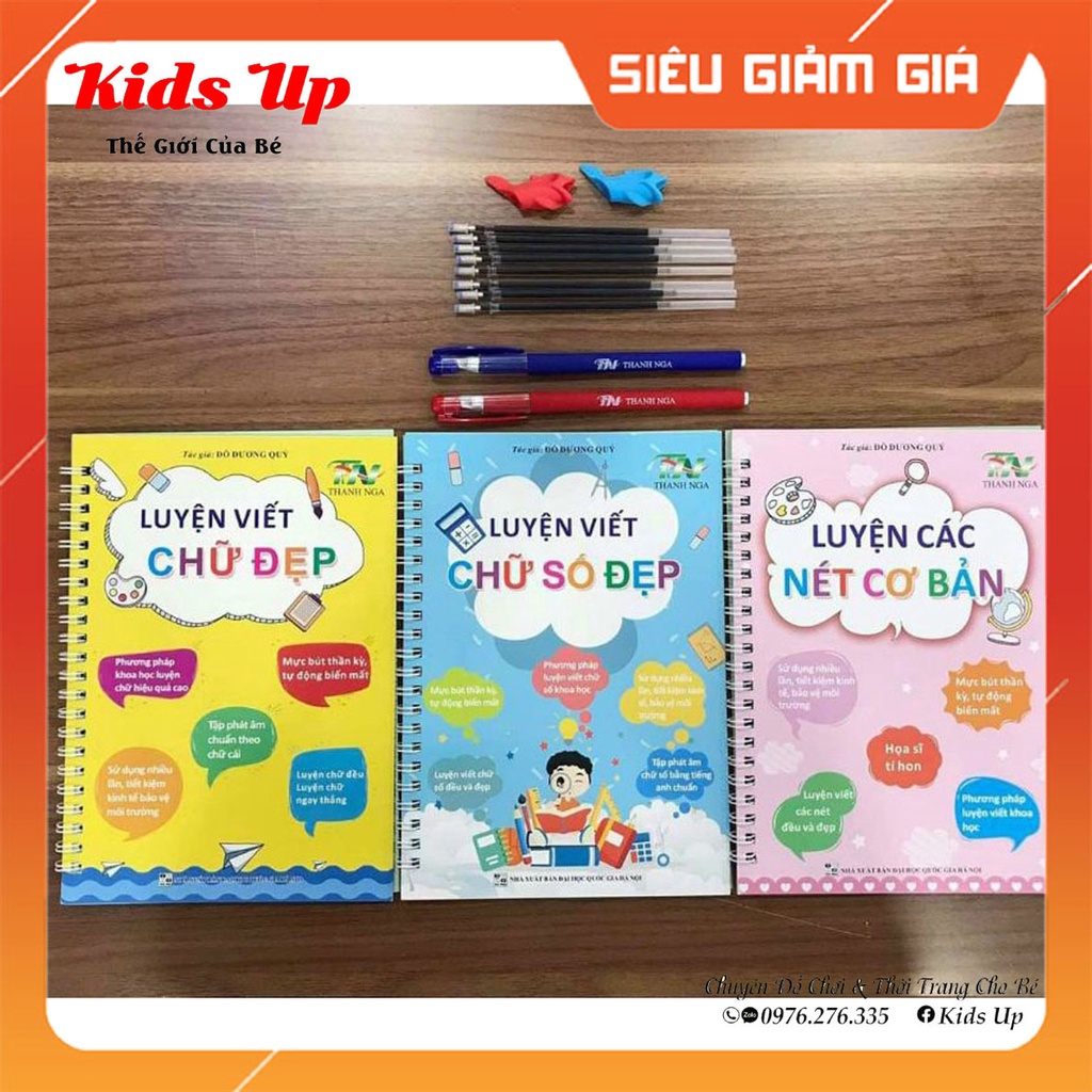 Bộ Vở 3 Quyển luyện viết,Dụng cụ học tập,Đồ chơi thông minh cho bé