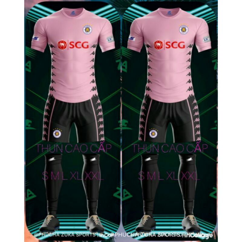 Bộ quần áo bóng đá, Bộ áo đá banh CLB FC Hà Nội(cam kết hàng y hinh)