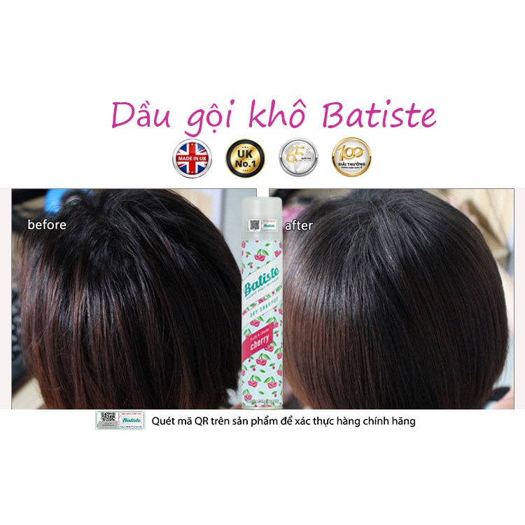 Dầu gội khô Batiste Dry Shampoo 200ml