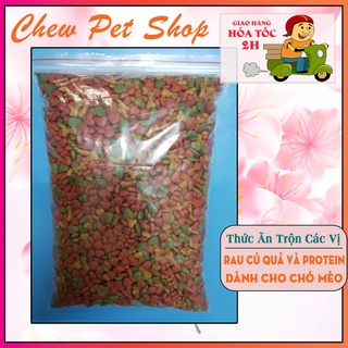 [Mã PET50K giảm Giảm 10% - Tối đa 50K đơn từ 250K] Thức ăn trộn rau củ quả và protein cho mọi giống chó mèo 1kg