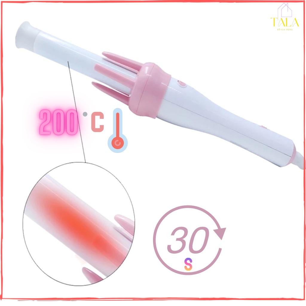 Máy Uốn Tóc Hồng - Máy Làm Tóc Tạo Kiểu, Làm Xoăn Uốn Tóc Gợn Sóng Xoay Tự Động 360 Độ, Làm Nóng Nhanh