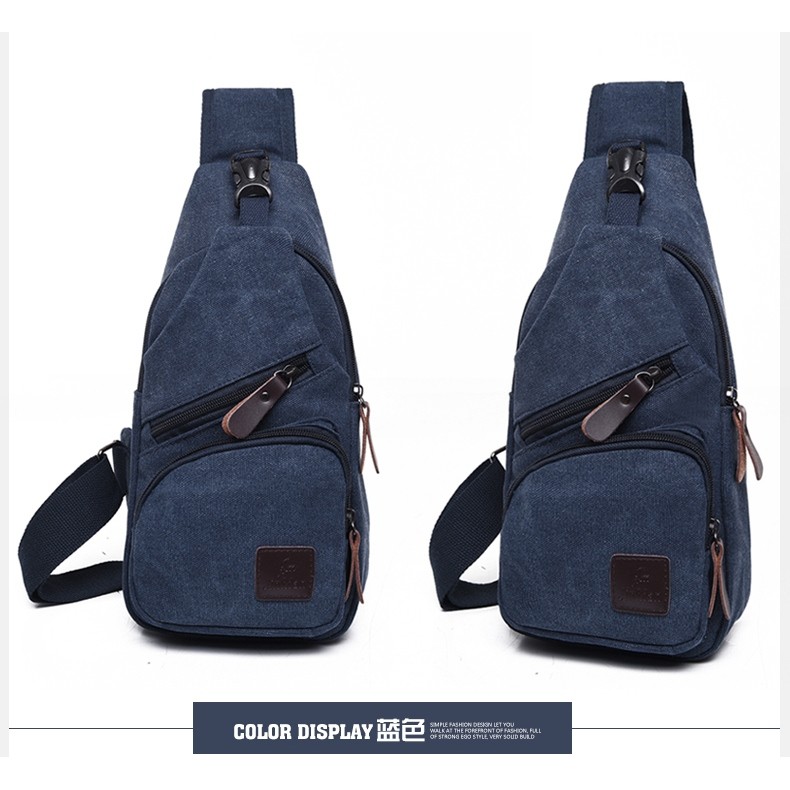 Túi đeo chéo vải bố nam cao cấp