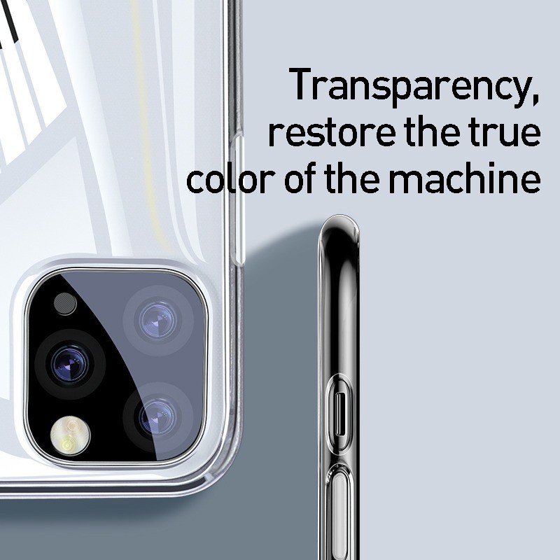 Ốp lưng trong suốt có dây đeo tay chống rớt Baseus Transparent Key Phone Case cho iPhone 11 Series