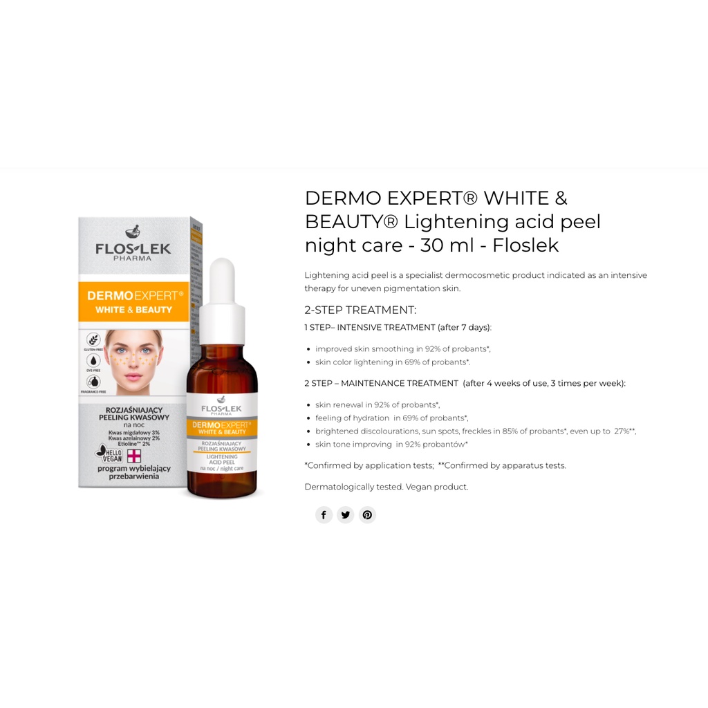 Tinh Chất Peel Tái Tạo Da Floslek Lightening Acid Peel Night Care - MỸ PHẨM BALAN